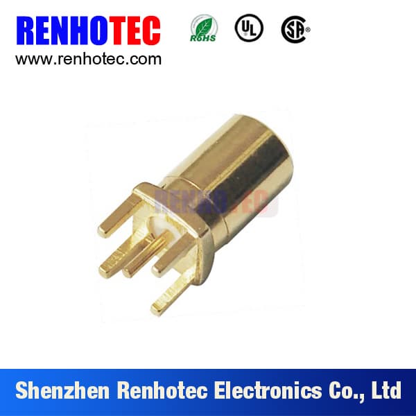 Gold Plated SMB Male Straight Connector for PCB Mount